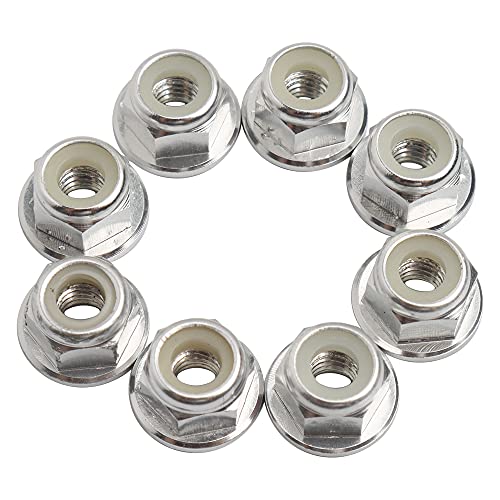 8PCS Flange M4 Lock Nuts Serrated Nylon Self-Tightening Aluminum M4 Wheel Hardware for Axial HPI TLR ECX Model RC Car Vehicles Upgraded Replacement Parts (Silver) - color: Silver