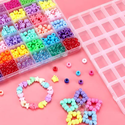 IOOLEEM Bead Organizer Box, 42 Grids 4 Pack Organizer Container Storage | Clear Plastic Dividers for bead arts and crafts for beading & jewelry storage & small items arts and crafts. - size: 42 Grids (4 pack)