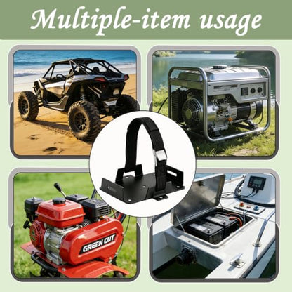 Battery Box for Boat, 2 Pcs Aluminum with Adjustable Strap | Corrosion resistant tray for kayak, motorcycle & ATV; 12V 6AH-15AH/6V 7AH-12AH; predrilled for easy install