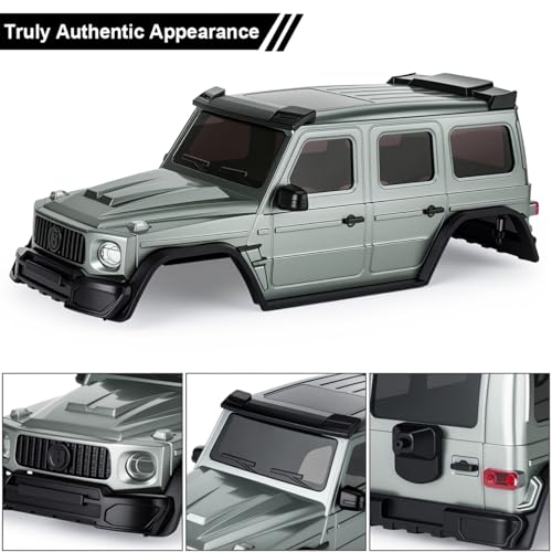 Hard Body Shell for Axial SCX30 1/30 RC Crawler ABS Plastic Body Cover with Light Bucket & Spare Tire Mount Direct Fit Replacement DIY Upgrade (Gray) - color: Gray