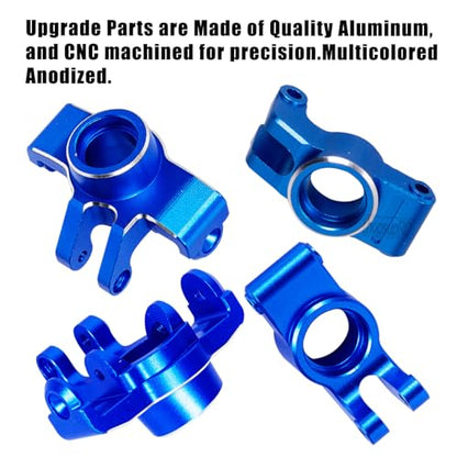 RC Aluminum Front Steering Block Knuckles & C-Hubs Caster Blocks & Rear Hubs Upgrades Parts for 1/18 Granite Grom Mega 380 Brushed 4x4 Monster Truck RTR.Navy Blue(4PCS) - color: Navy Blue(for 1/18)
