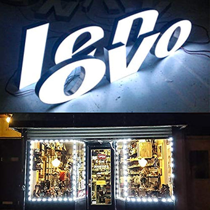 Lulin Upgraded 100PCS Led Module Strip Lights White, 54ft AC110V SMD 3 LED Module Light for Letter Sign Advertising Signs Storefront Garage with Tape Adhesive Backside - size: 1.8W-100PCS