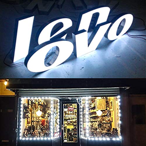 Lulin 100PCS Waterproof Super Bright Led Strip Lights White, 46FT DC12V 3 LED Module for Letter Sign Advertising Sign with Tape Adhesive Backside - size: 1.5W-100PCS
