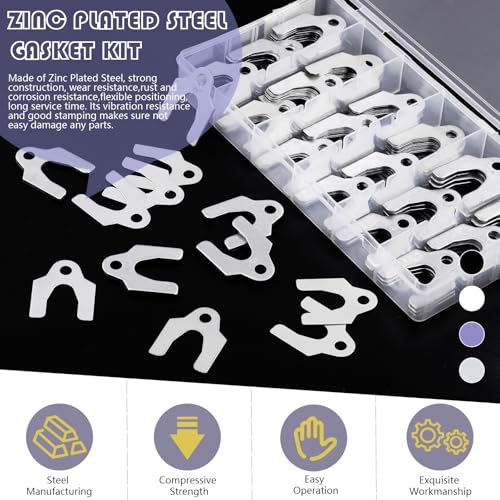 Swpeet 144Pcs 4 Sizes 1/64" 1/32" 1/16" 1/8" Auto Alignment Body Shim Assortment Kit With a Storage Box, Perfect for adjusting Body Parts or Camber