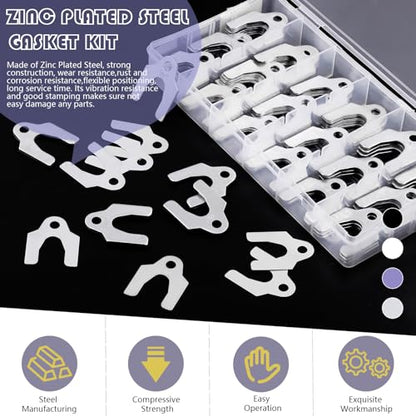 Swpeet 144Pcs 4 Sizes 1/64" 1/32" 1/16" 1/8" Auto Alignment Body Shim Assortment Kit With a Storage Box, Perfect for adjusting Body Parts or Camber