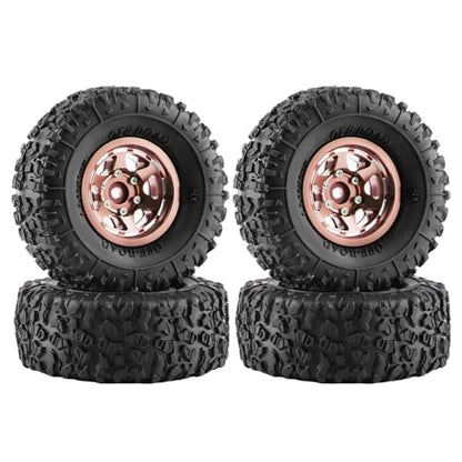GLOBACT 1.3 Beadlock Wheel Tires -3.75mm for SCX24 AX24 TRX4M 1/18 1/24, RG - color: Rose Gold