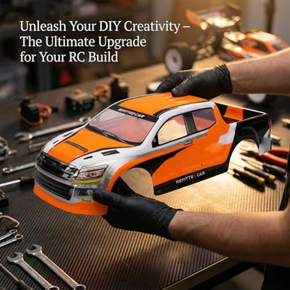 RC Car Body Shell Universal 1/10 Scale Painted for Pickup Truck Mod (Orange) - color: Orange