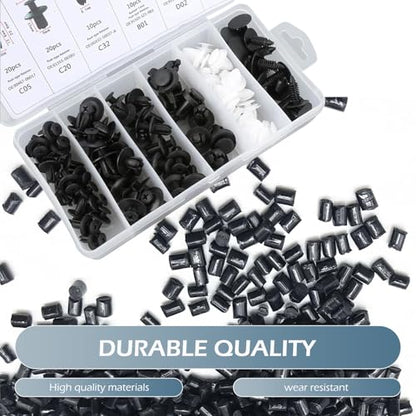 100PCS Car Clips, Bumper Retainer Clips, Car Rivets Fasteners Retainer Kit, Plastic Rivets with 1 Fastener Removers, Door Trim Panel Fender Push Pin Rivets for Most Models