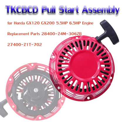 GX160 Pull Start Assembly Compatible with Honda GX200 | GX200 Recoil Starter Compatible with Honda GX120 5.5HP 6.5HP Engine 28400-Z4M-306ZB Recoil Starter (Curved Steel Rod Pawls) - size: Curved Steel Rod Pawls