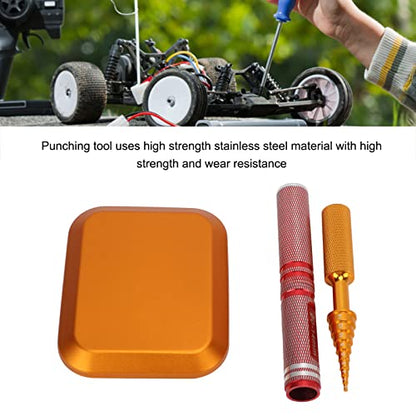 RC Repair Tools Kit, Punch Cross Wrench Body Reamer Set for Remote Control Model Upgrade Maintenance, Aluminum Alloy Stainless Steel RC Car Part with Magnetic Screw Tray, Universal (Gold) - color: Gold