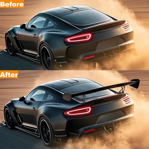 57 Inch Universal Rear Trunk Spoiler Wing Car Spoiler GT Wing Matt Black | ABS Racing Adjustable Rear Spoiler Wing Compatible with Sedan Coupe Hatchback Chevrolet Chevy Hyundai Camaro Lexus Dodge - color: Matt Black