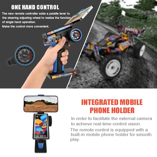 124007 RC Off Road Race Car for Adults 1:12 Scale High Speed Brushless All Terrain RC Car Outdoor 4WD Remote Control Buggy with 2 Batteries