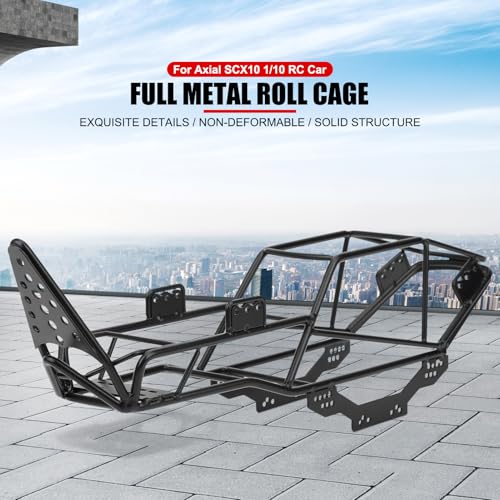 RC Car Roll Cage, Metal Roll Cage Full Tube Frame Body Chassis for Axial SCX10 1/10 RC Crawler Truck Parts
