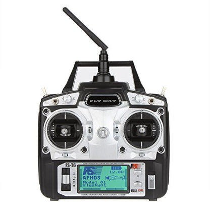 GoolRC FS-T6 High Precision 2.4GHz 6CH Mode 2 Transmitter W/Receiver R6-B for RC Multirotor Quadcopter Helicopter Airplane Glider Car