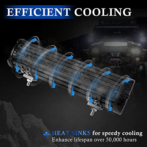 BUNKER INDUST Side Shooter LED Light Pods Wiring Harness Kit, 1 Pcs 12" Spot Flood LED Light Bar 90W Work Light Waterproof Cube Lights Off-Road Driving Bumper Light for ATV UTV Truck Boat Tractor - size: 12 Inch