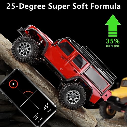 GLOBACT 1.2 Beadlock Wheel Tires 62*24mm for TRX4M SCX24 1/18 1/24 Titanium | 9-Spoke, Aluminum, Soft Sticky Rubber Tires