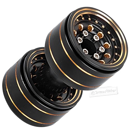 1.0" Beadlock Dually Wheel for 1/18 Trx4m,1/24 SCX24 RC Crawler Car,Brass 1.0 Beadlock Wheels Rims RC 1.0 Wheels Set,4pcs