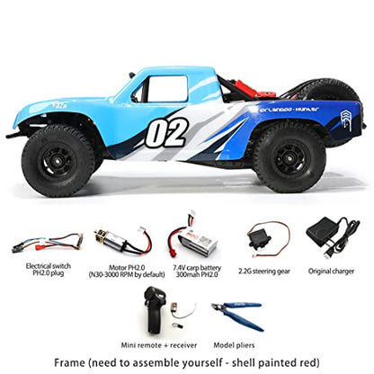 2.4G 1/32 RWD RC Truck, RC Short Buggy, Off Road Electric Toy, Blue, O94R5RMYO1233AMM11M