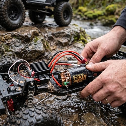 RC Brush Motor ESC, Brushed Motor ESC Combo Brush Cable T Plug 540 Brushed Motor for Axial SCX10 90046 for Redcat Gen 8 1/10 RC Car (35T) - size: 35T