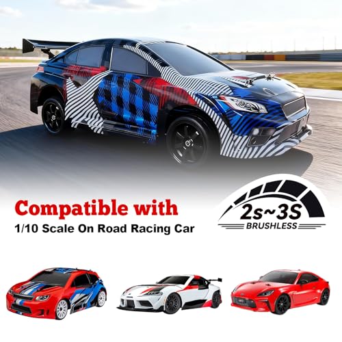 Hobbypark 4Pcs 26mm 1/10 RC Touring Car Tires & 12mm Hex Hub Wheel Rims 7 Spoke Foam Inserts for Redcat Racing HPI Tamiya HSP Exceed