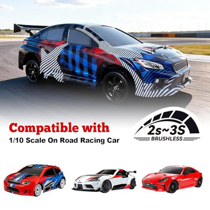 Hobbypark 4Pcs 26mm 1/10 RC Touring Car Tires & 12mm Hex Hub Wheel Rims 7 Spoke Foam Inserts for Redcat Racing HPI Tamiya HSP Exceed