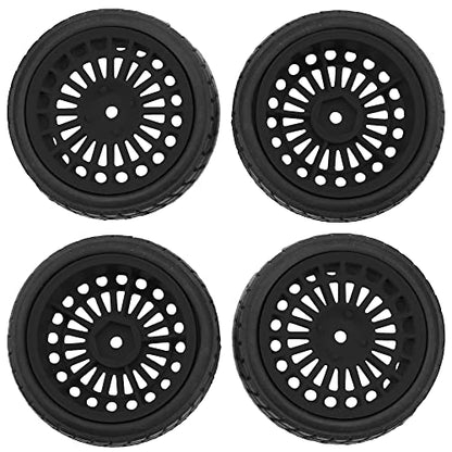 OD2.75'' Nylon 12mm Hex Hub Wheel Rims & Rubber Tires Compatible with HSP Tamiya HPI Traxxas 1/10 1/12 On-Road Car,WLtoys 144001 A959 124018 LaTrax RC Buggy (Black) - color: Black