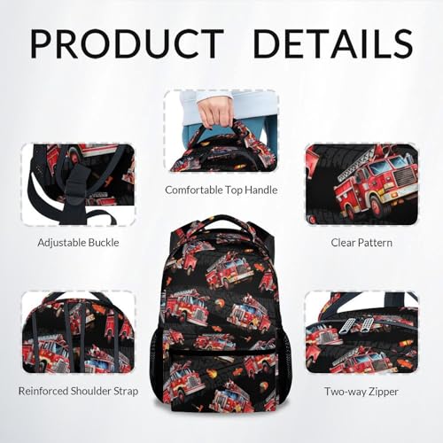 Toddler Boy Backpack - Fire Truck Backpacks for Kids - Cool Toddler Bookbag - Durable School Bag for Kindergarten/Preschool/Elementary(17 Inch) - color: Color-5