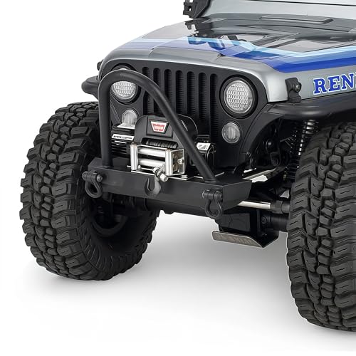 AMK RC Winch, 1/10 Metal Winch Kit with Controller, RC Crawler Accessory for TRX4 TRX6 Axial SCX10 D90 CC01 TF2 Wrangler 90046 90047 D110 (Black) - color: Black