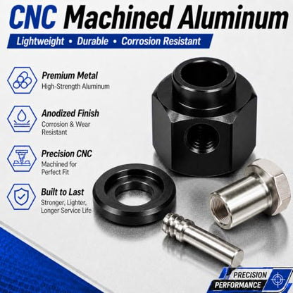 4PCS 12mm Hex Hub 9mm Offset Wheel Hex Extension for Traxxas TRX4 TRX6 1/10 | CNC Metal Wheel Spacer for RC Crawlers Helps Increase Track Width and Side-Hill Stability Reduce Vibration Add Tire Clearance - color: black