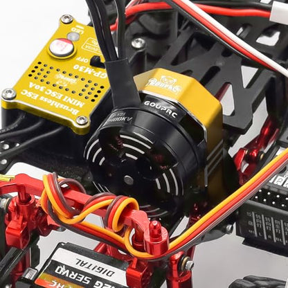 GOUPRC 2204 2400KV Brushless Outrunner Motor with Transmission & 30A Brushless Mini Esc for SCX24 Axial 1/24 Remote Control Car Truck Crawler Black & Gold - color: Black Gold