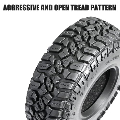 2.2 Rubber Rocks RC Tires with Foam Inserts - 125mmOD Tire Super Soft Rubber for 1:10 Scale Rock Crawlers, Trail Trucks - Compatible with Axial SCX10 90046 AXI03007 D90 Traxxas TRX-4, KM2 Wraith - size: 2.2in