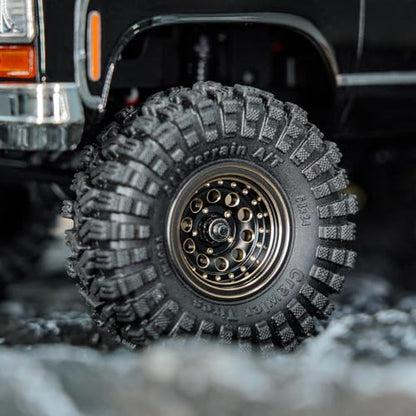 INJORA 1.0 Beadlock Wheel Rims Black Coating Brass Rims for 1/24 1/18 RC Crawler Car Axial SCX24 AX24 TRX4M FCX24, 39g(Black) - color: Black