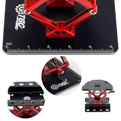 RC Car Adjustable Height Work Stand with Screwed Tray Made of Aluminum Alloy Suit for TRX4M Axial Arrma Redcat Losi Etc 1/8 1/10 1/12 1/14 1/16 1/18 RC Car Tool Set (Black) - color: Black