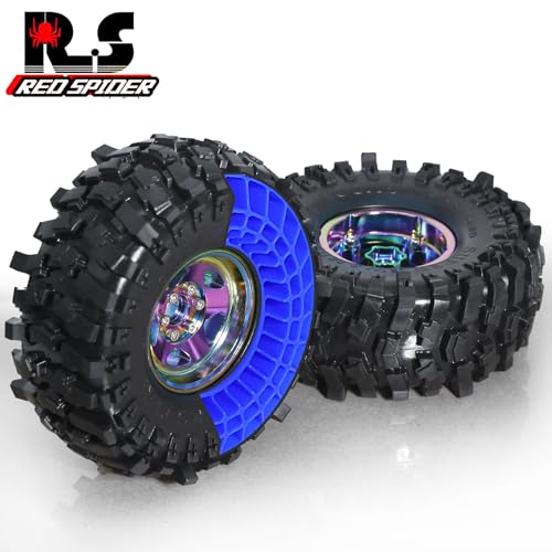 REDSPIDER Silicone Rubber 1.9 tire Inserts，Light Weight Waterproof Soft and Highly Elastic Inner Filler，for 1/10 RC Crawler Car 1.9 Crawler Tires Upgrade. (Blue) - color: Blue