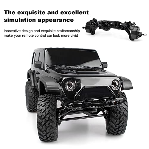 Remote Control Car Metal Front Portal Axle Assembly for 1/10 SCX10 III RC Crawler (Black) - color: Black