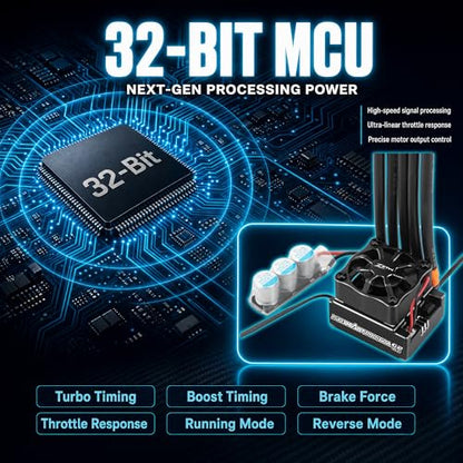 ZTW Beast PRO G2 160A ESC for 1/10 RC Car 32-Bit Brushless Speed Controller Sensored Sensorless 2-3S 6V/7.4V 4A BEC for Touring Drift On-Road Racing