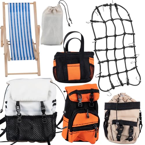 RC Crawler Car Decoration Upgrades Part for 1/10 Trx4 Trx6 SCX10 GEN 7/GEN 8,Decoration Luggage Net/Package/Luggage,White - color: White - (Decoration Package)