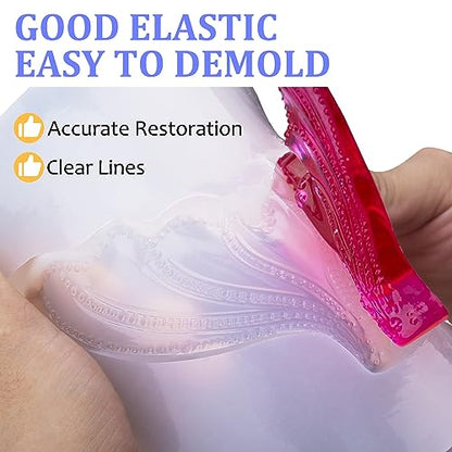 Silicone Mold Making Kit, 100oz/2.6L Liquid Silicone Rubber 15A for Casting | Translucent 1:1 silicone rubber kit includes 3 color pigments for making resin, candle, soap and craft molds with easy mixing - color: Translucent, 100oz