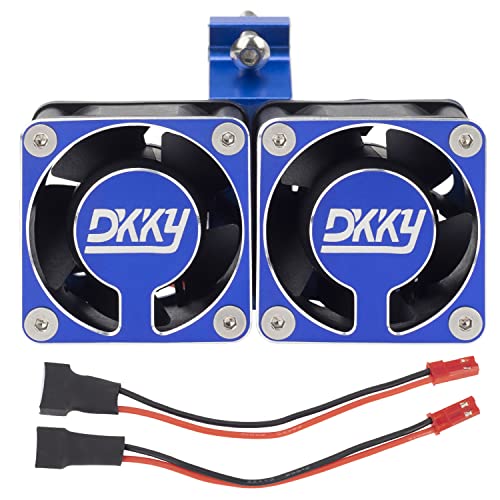 DKKY RC Motor Cooling Fan Heatsink 21000 RPM with 47-51mm Adjustable Mount for 1717 4985 Motors ARRMA Infraction Felony Limitless and Axial, Blue - color: Blue
