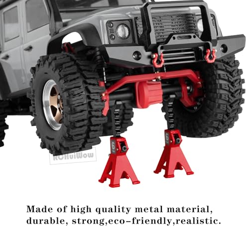 RC Crawler Accessories Roof Simulation for 1/18 1/24 RC Crawler Trx4m SCX24,Antenna/Jack Stands/Shackles/Shovel/Box/Metal Perforated Plates/Tow Rope,Red - color: Red(1set)