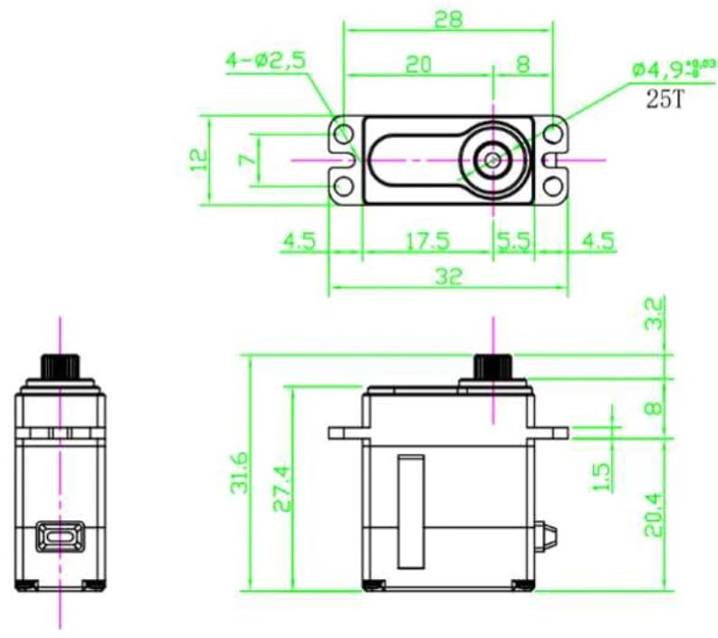 REEF's 99 Micro(Brass Edition)(REEFS162) High Torque High Speed Waterproof Servo H/V Low Profile