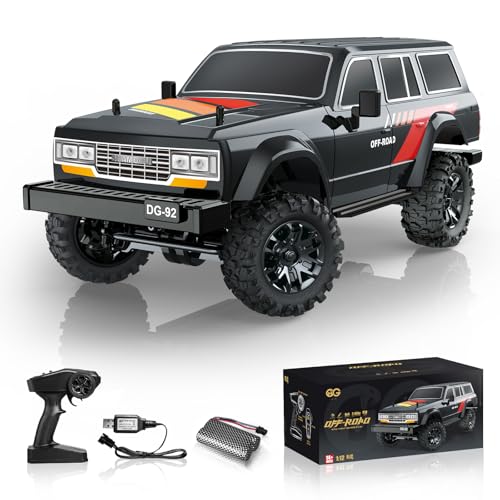 A ALPHA 1/12 Full Proportional Remote Control 4×4 Off Road Truck, Fast RC Car & Monster Truck Toys, High-Speed Model Car, 7.4V Rechargeable Battery All Terrain 4X4 RC Trucks for Adults & Boys Age 14+