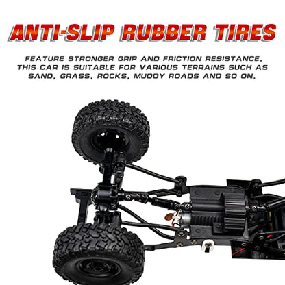 WPL C24 1/16 4WD RC Off-Road Pickup White | 2.4G RTR rock crawler with one upgraded 1200mAh battery, hobby gift for men
