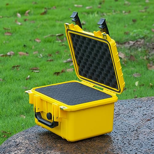 MEIJIA Portable All Weather IP67 Waterproof Camera Case,hard case with Customizable Fit Foam,Fit Use of Drones,Camera,Equipments,10.62 x9.68x6.87inches (Yellow) - color: Yellow, size: 10.62 x 9.68 x 6.87 inches