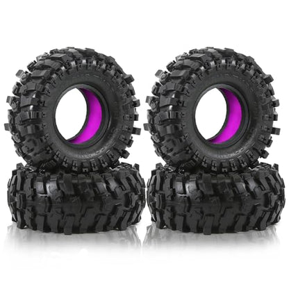 Lifehead 1.9 inch Silicone insert tires - All Terrain Pliable Rubber Tires for 1/10 RC Crawler Car TRAXXAS TRX4 TRX6 Axial SCX10 90046 90047 SCX10 III AXI03007 Tamiya CC01 YK4102/4.6" Outer Diameter - color: Pink