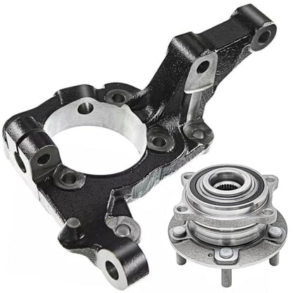 Detroit Axle - 2pc Front Right Knuckle Kit for 2007-2012 Hyundai Veracruz | 2008 2009 2010 2011 Passenger Side Steering Knuckle, Wheel Bearing Hub Assembly Replacement - size: 2UW471963/Kit