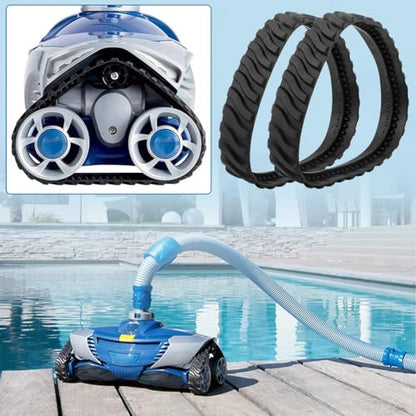 2 Pack R0526100 Pool Cleaner Tire Tracks, Replacement for Zodiac MX6 MX8 Elite & MX6/MX8 Pool Cleaners, Heavy Duty Non-Slip Rubber Wheel Belts