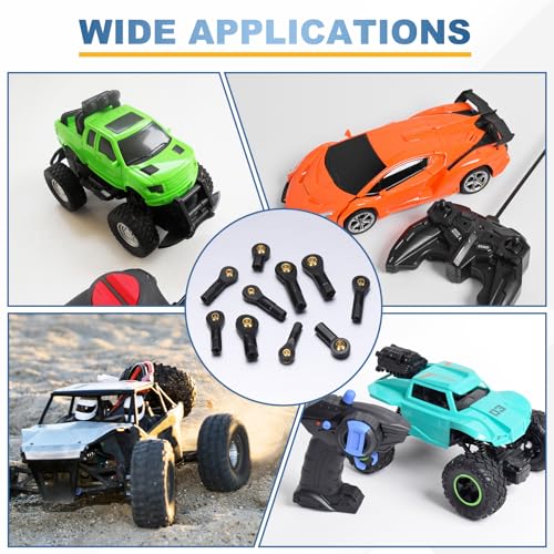 MECCANIXITY M3xL15mm RC Plastic Tied Rod Ends Link Ball Joint Head Kit Ball Head Link Joints Steering Linkage Upgrade Accessories for RC Crawler Car Pack of 11, Black - size: M3xL15mm