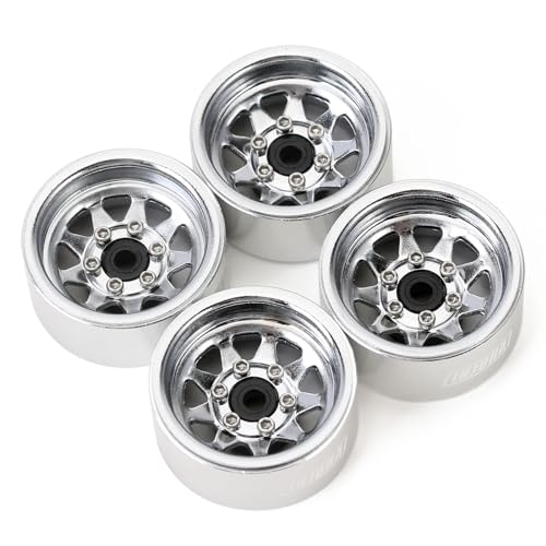 INJORA Stamped Steel 1.0 Beadlock Wheel -3.78mm Offset for Micro Crawlers - color: Silver
