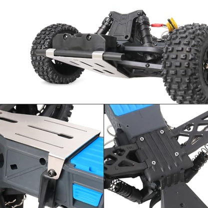 RC Chassis Armor Guard for Arrma Fury Mega 1/10 Stainless Steel Front Rear Chassis Armor Skid Plate Anti-Collision Protection Plate Parts